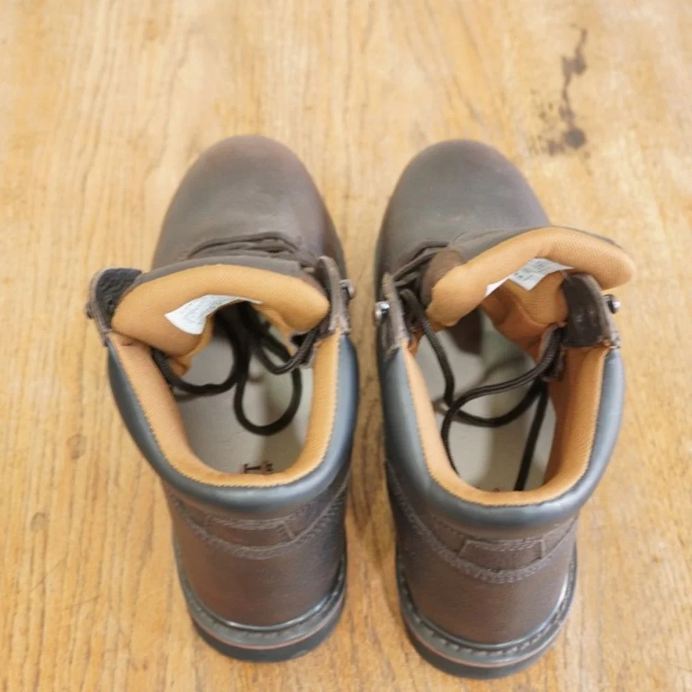 C.E. Schmidt Men's 10.5 6in Waterproof Steel Toe Work‎ Boots Brown EH Leather